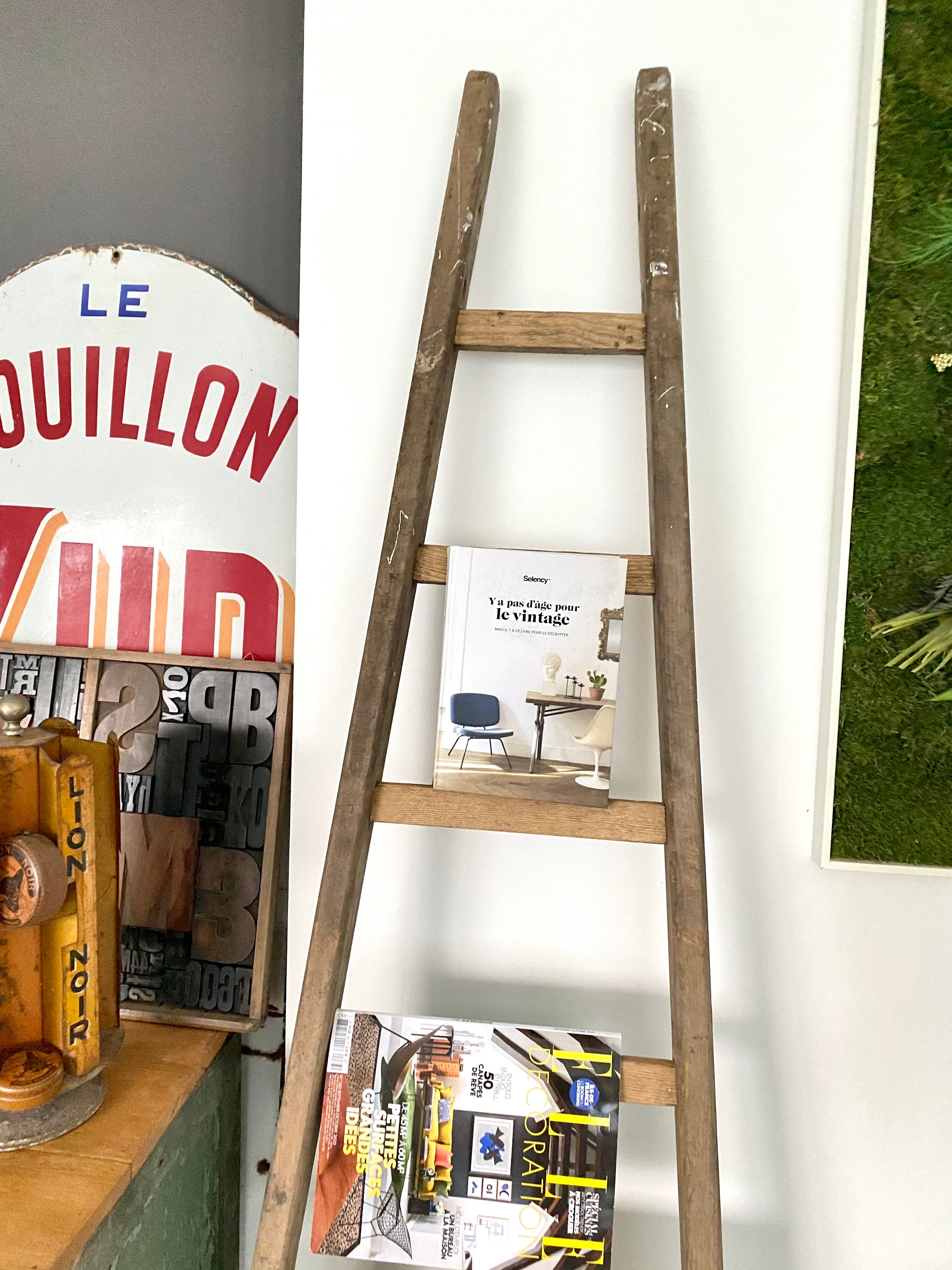 Old vintage wooden ladder