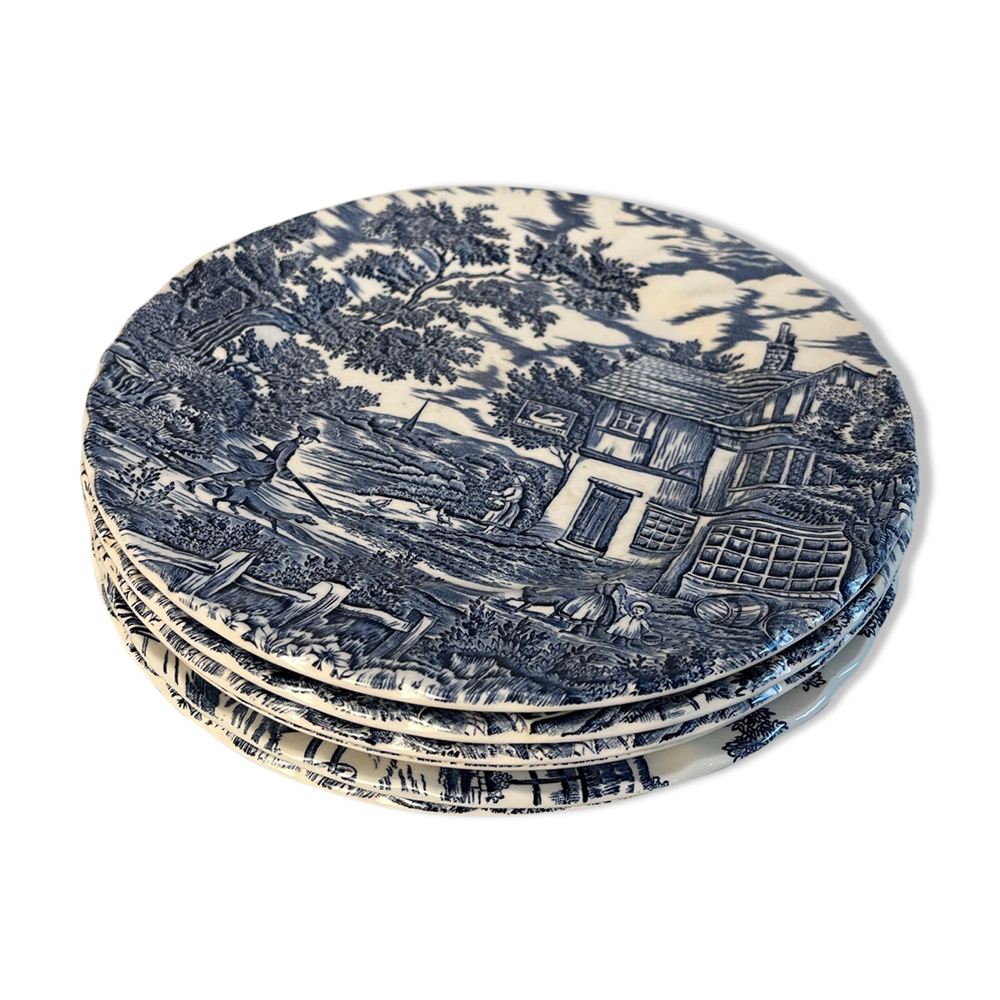 6 flat plates vintage Myott Meakin