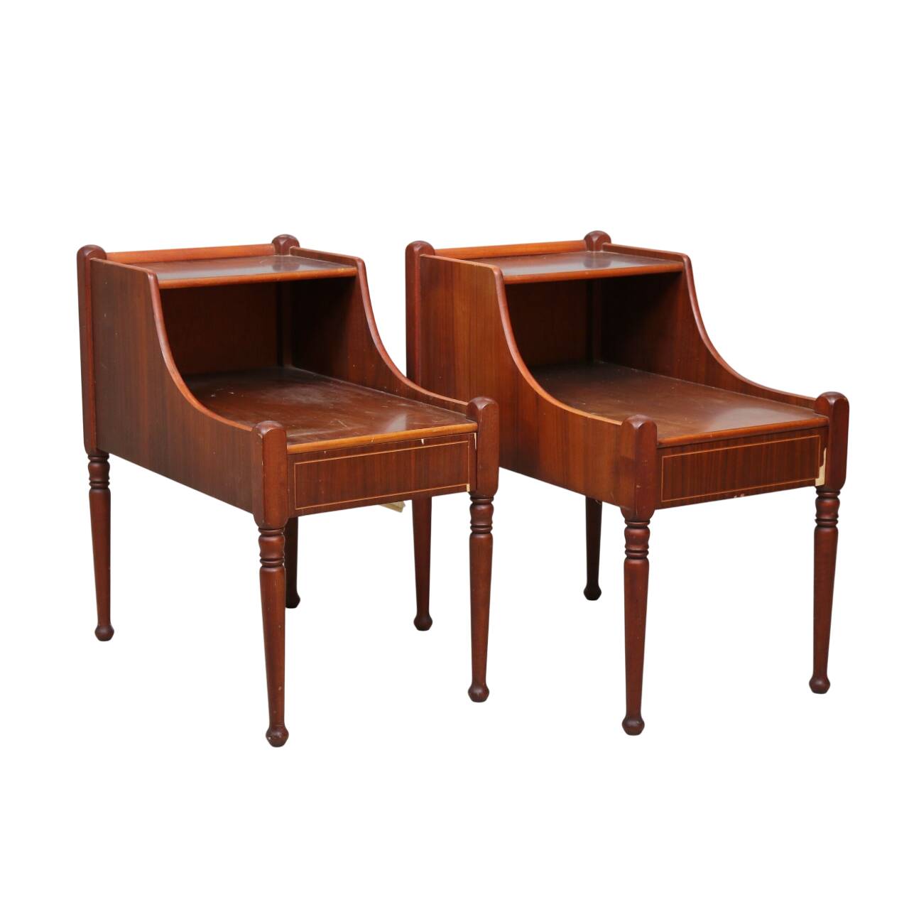 Pair of Vintage Danish Mahogany Bedside Tables – 1950s