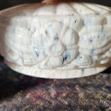 Art Deco Pink Opaline Glass Suspension Lamp Shade Rose Detail