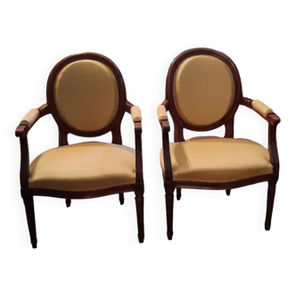 Pair of Louis XVI style armchairs