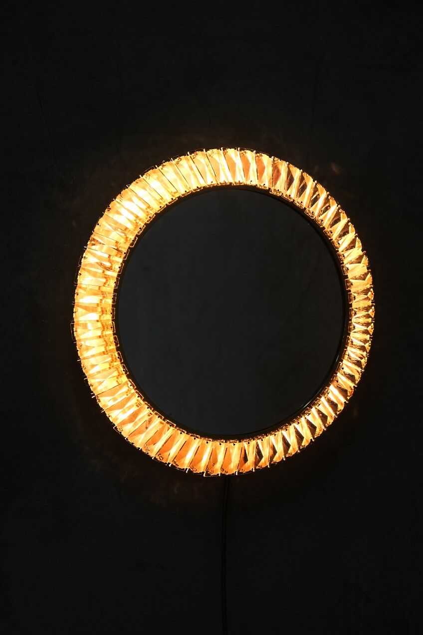 Gilded Mirror with Bakalowits Crystals from Palwa, 1960