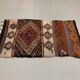 Vintage Turkish Mini Kilim 110x65 cm Shabby Small Kelim Rug Brown Beige Red