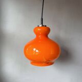 Vintage Peill & Putzler hanging lamp, ceiling lamp orange, space age