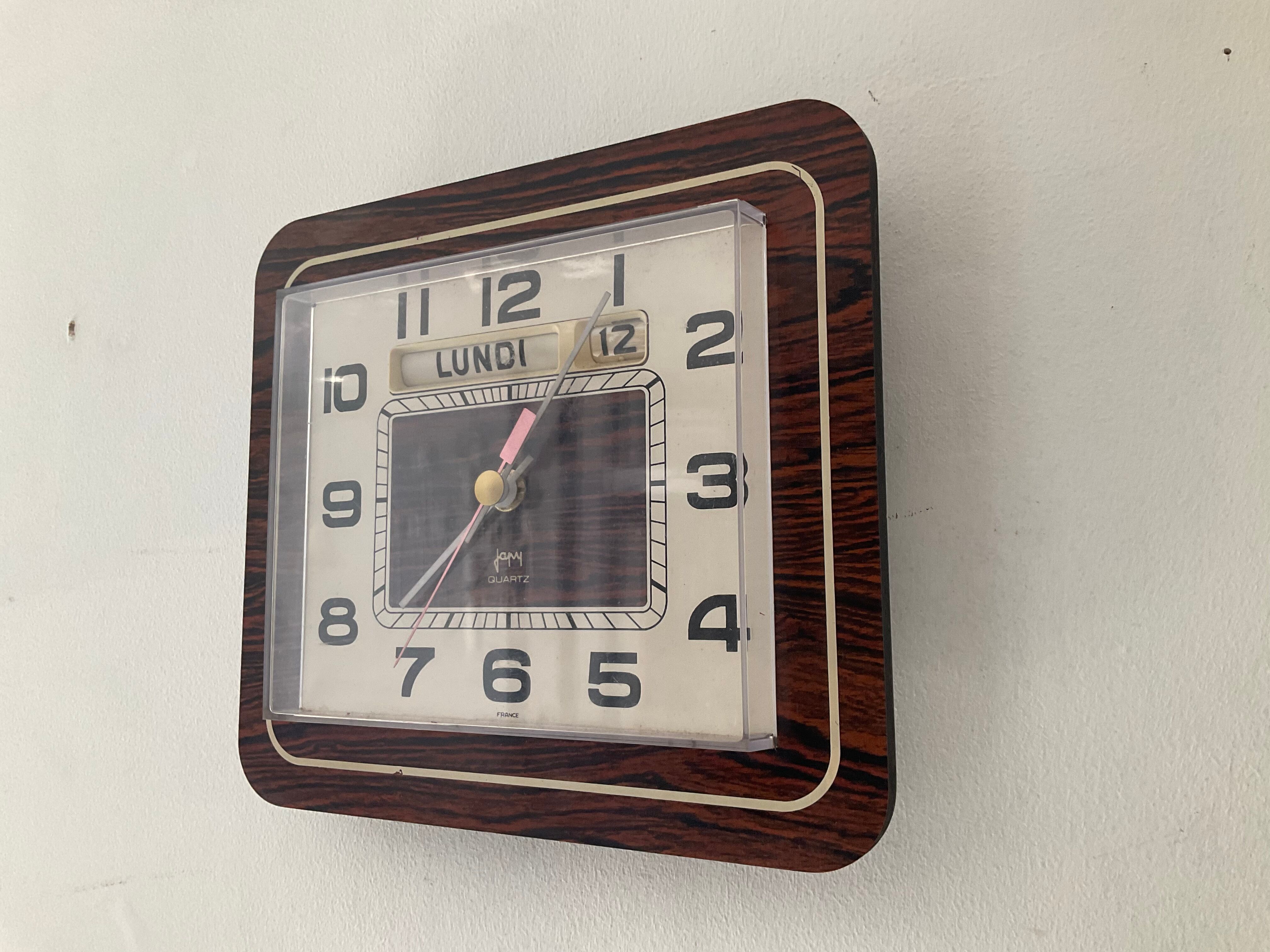 Vintage clock Japy in Formica 70s
