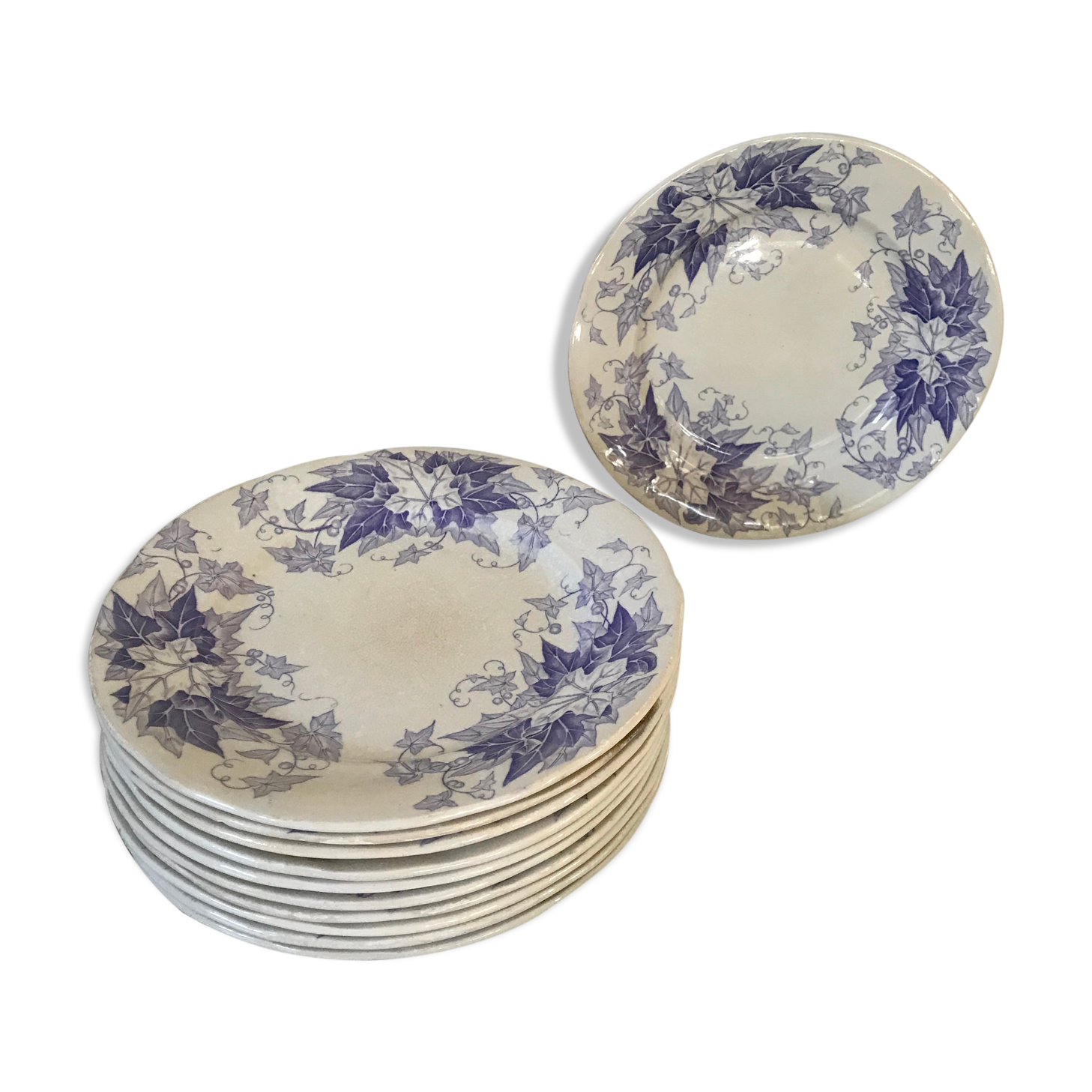 Lot de 10 assiettes Sarreguemines