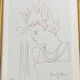 Lithographie, profil, Jean Cocteau