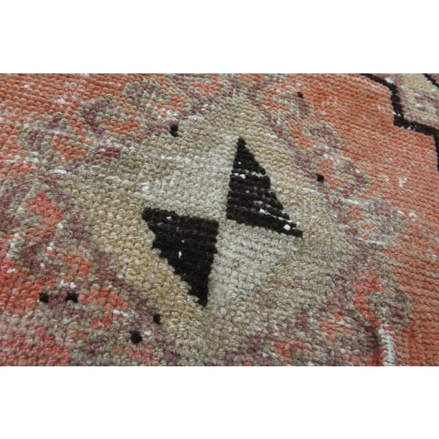 Vintage Turkish Oushak Wool Handmade Runner 74x352