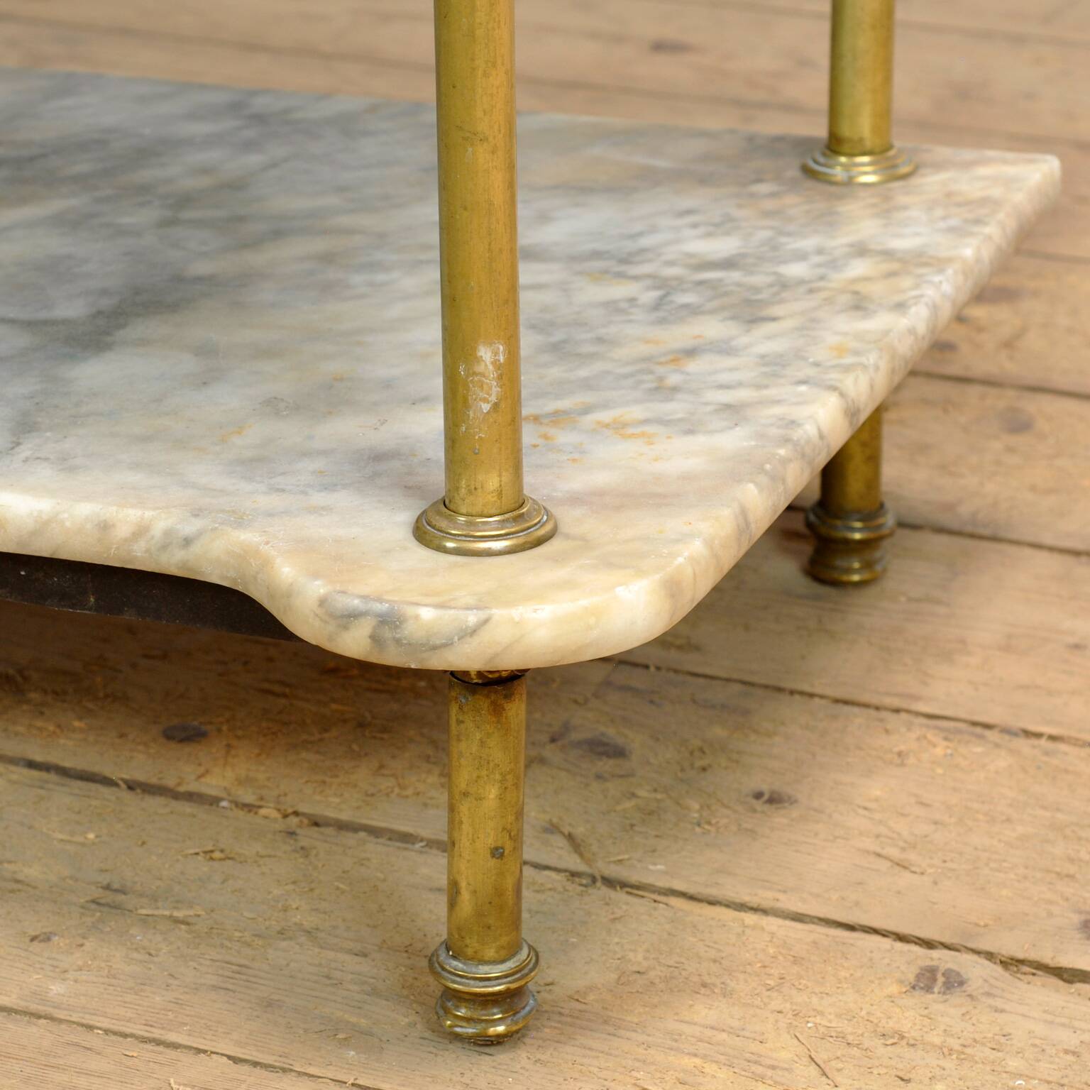 Antique brass and marble washbasin, circa 1880