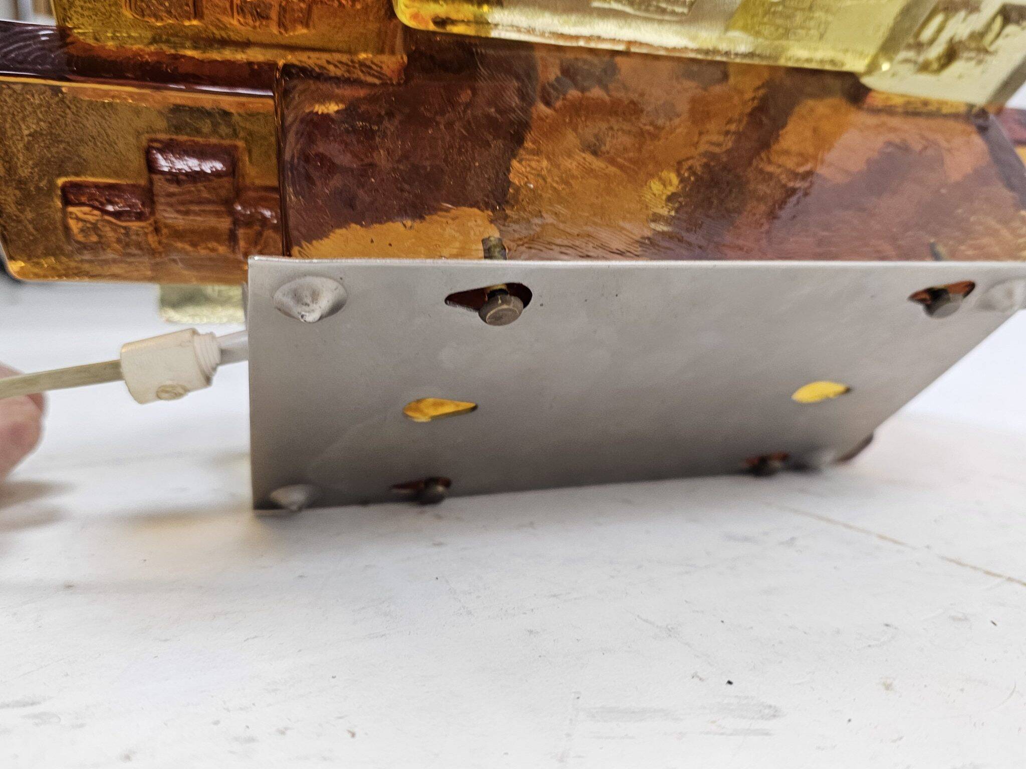 Set of wall lamps glass amber Holm Sorensen Denmark