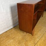Buffet/bibliothèque mince en teck style rétro vintage milieu du siècle, abattant style cocktail, années 1960