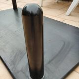 Old vintage wooden coffee table with tubular base