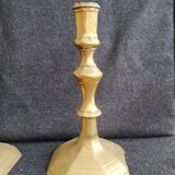 Batch of 5 brass candlesticks