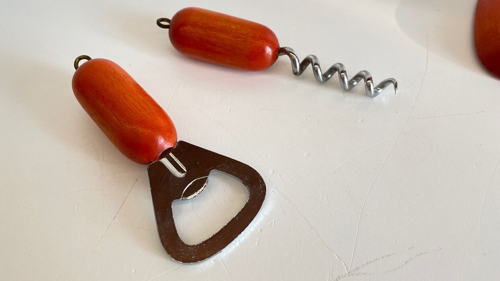 Vintage wooden cat corkscrew