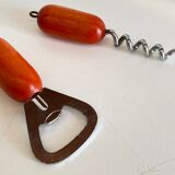 Vintage wooden cat corkscrew