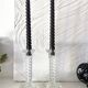 Pair of crystal column candlesticks from the 50s and 60s