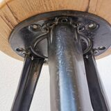 Tabouret de bar industriel vintage en bois et métal