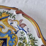 Assiette antique française en céramique de Saint-Cement de 1800 Blason de