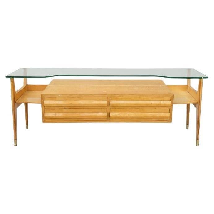 Commode en bois italienne des années 1950, style mid-century.