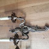 Paire d'applique en bronze de style louis xv rocaille