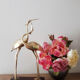 Couple of wading birds in brass on wooden base