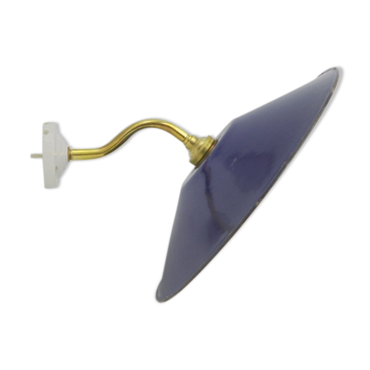 Swan collar wall sconce and enamelled sheet metal