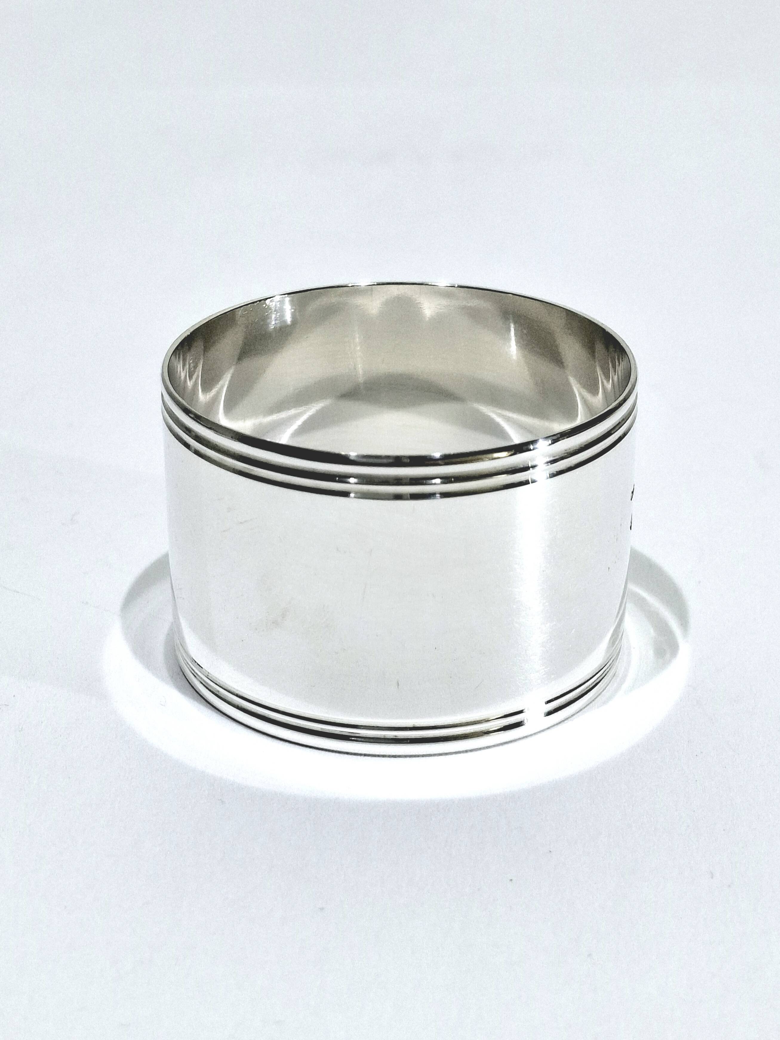 Christofle - rond de serviette en argent modèle cluny