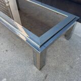 1970s smoked glass chrome coffee table