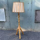 Vintage rattan floor lamp