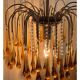 Vintage Murano Amber Glass Teardrop Chandelier - 1960-70s