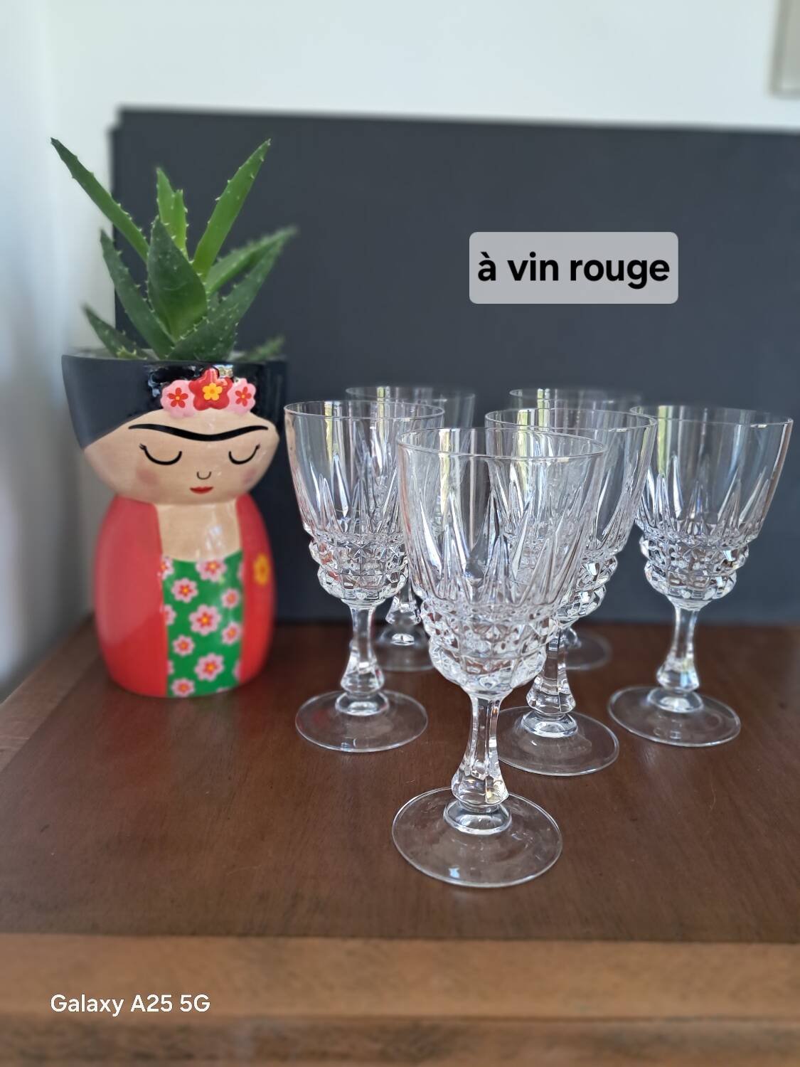 6 new crystal wine glasses from Arques, Pompadour model