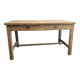 Old farmhouse table in solid cherry wood with drawers, 140 cm.
