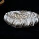 Round cushion in pleated satin fabric, diameter 39 cm