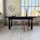 19th-century castle table, carved solid oak, 190cm.