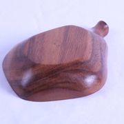 Pair of pear-shaped wooden trinket trays