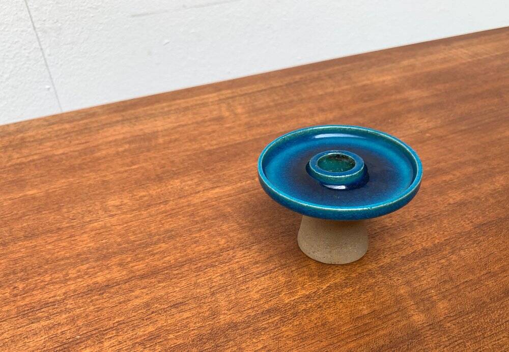 Danish ceramic candlestick from the mid-century by Herman A. Kähler for Hak, 1960s.