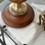 Wood and brass candle holder 1970