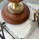 Wood and brass candle holder 1970