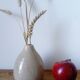 beige vase in finely cracked glazed ceramic