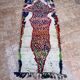 Vintage Boujaad wool table runner: red and black Moroccan rug.