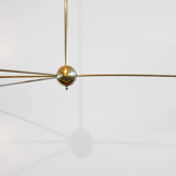 Suspension with 8 brass lights and Black lampshade