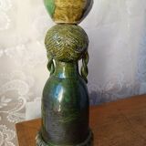 Vintage anthropomorphic candlestick in glazed ceramic - Cathy Wurge