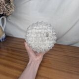 Applique ou Plafonnier Moderniste en Verre Tressé Vintage Années 60s