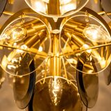 Vistosi Disc Chandelier in Smoked Glass, Italy, 1960s