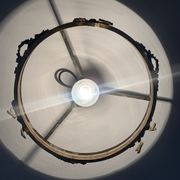 19th brass basket ceiling and beaded glass beads