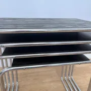 Rare Bauhaus chrome Nesting Tables B9, Marcel Breuer-1940s