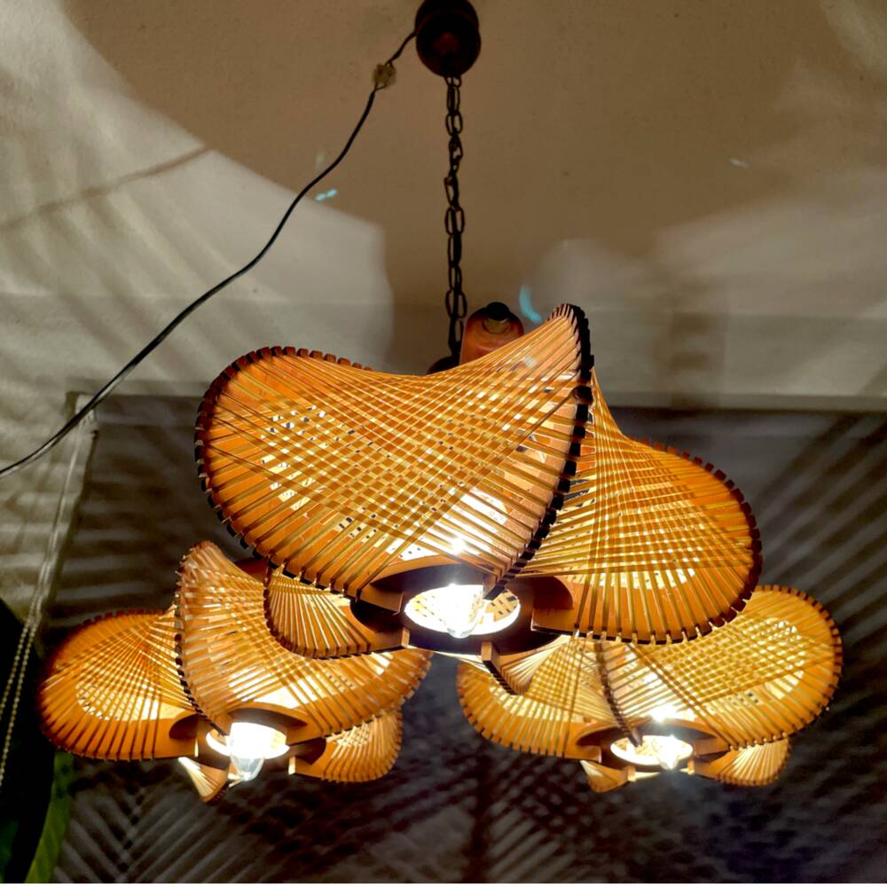 Rustic wooden chandelier