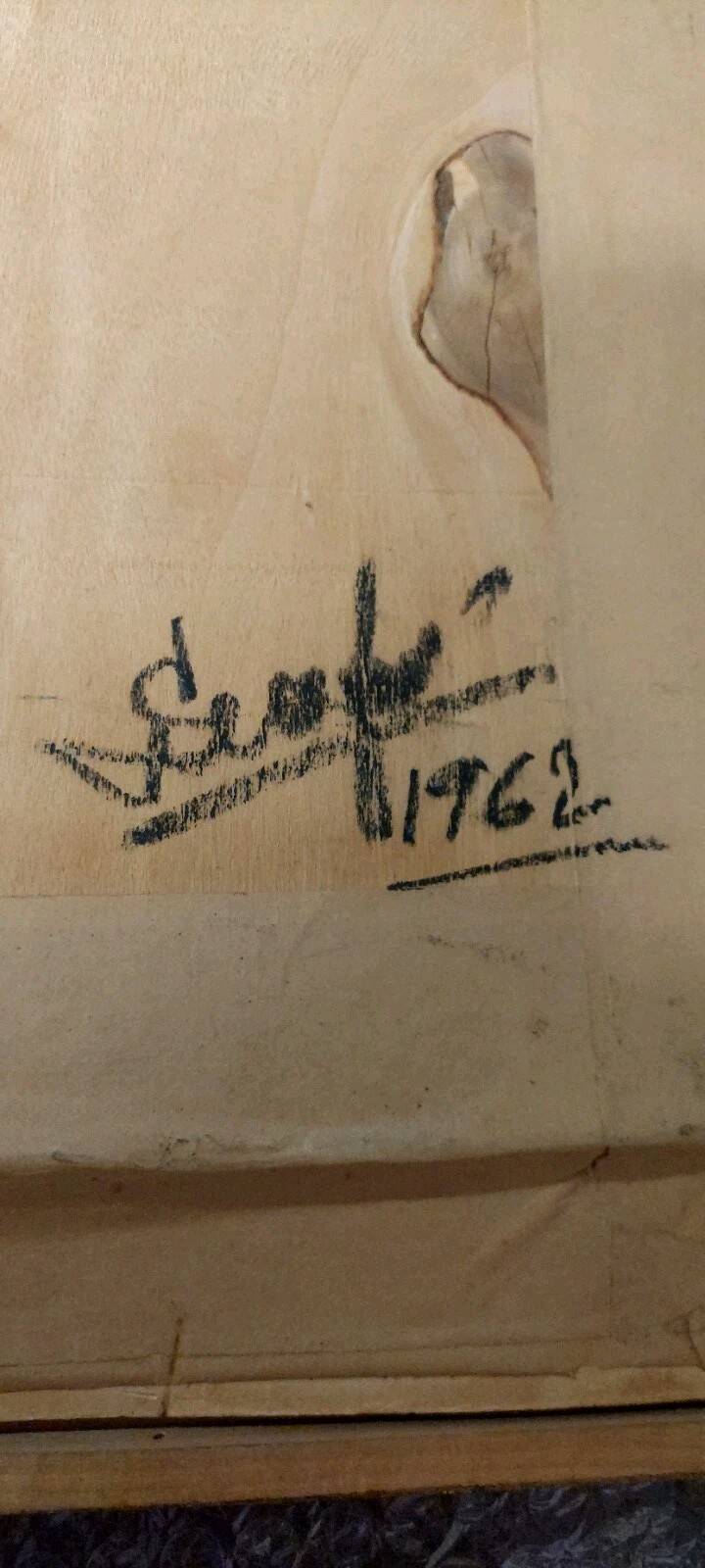 Rare oil painting Giuseppe Serafini view of the Arno Montelupo Fiorentino 1962