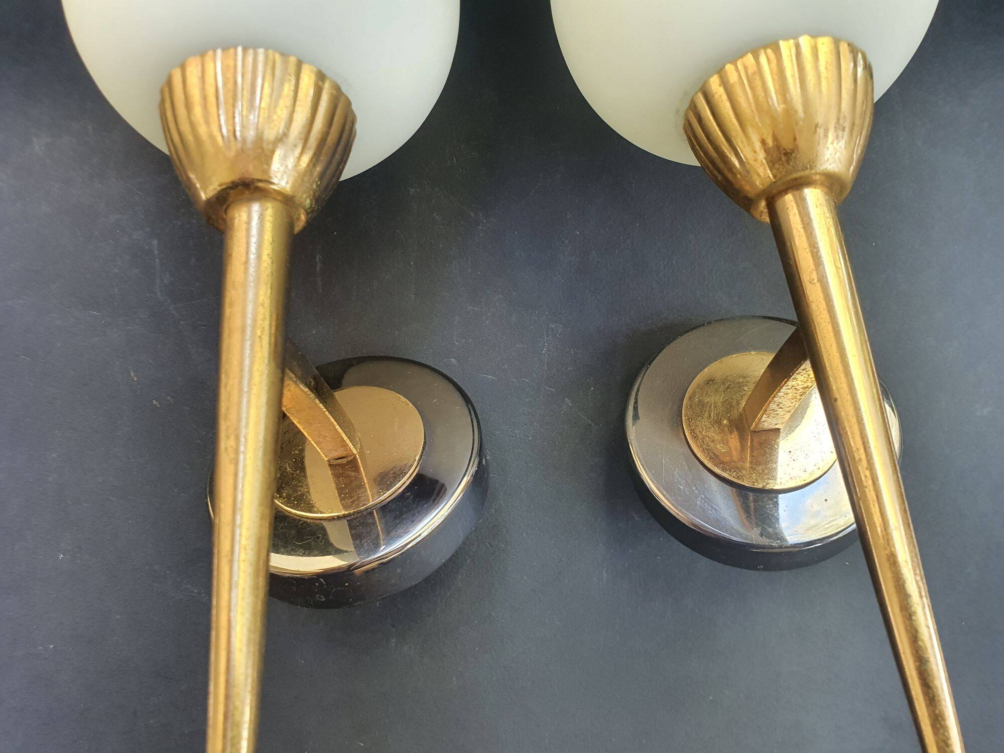 Pair of wall sconces torch style Empire