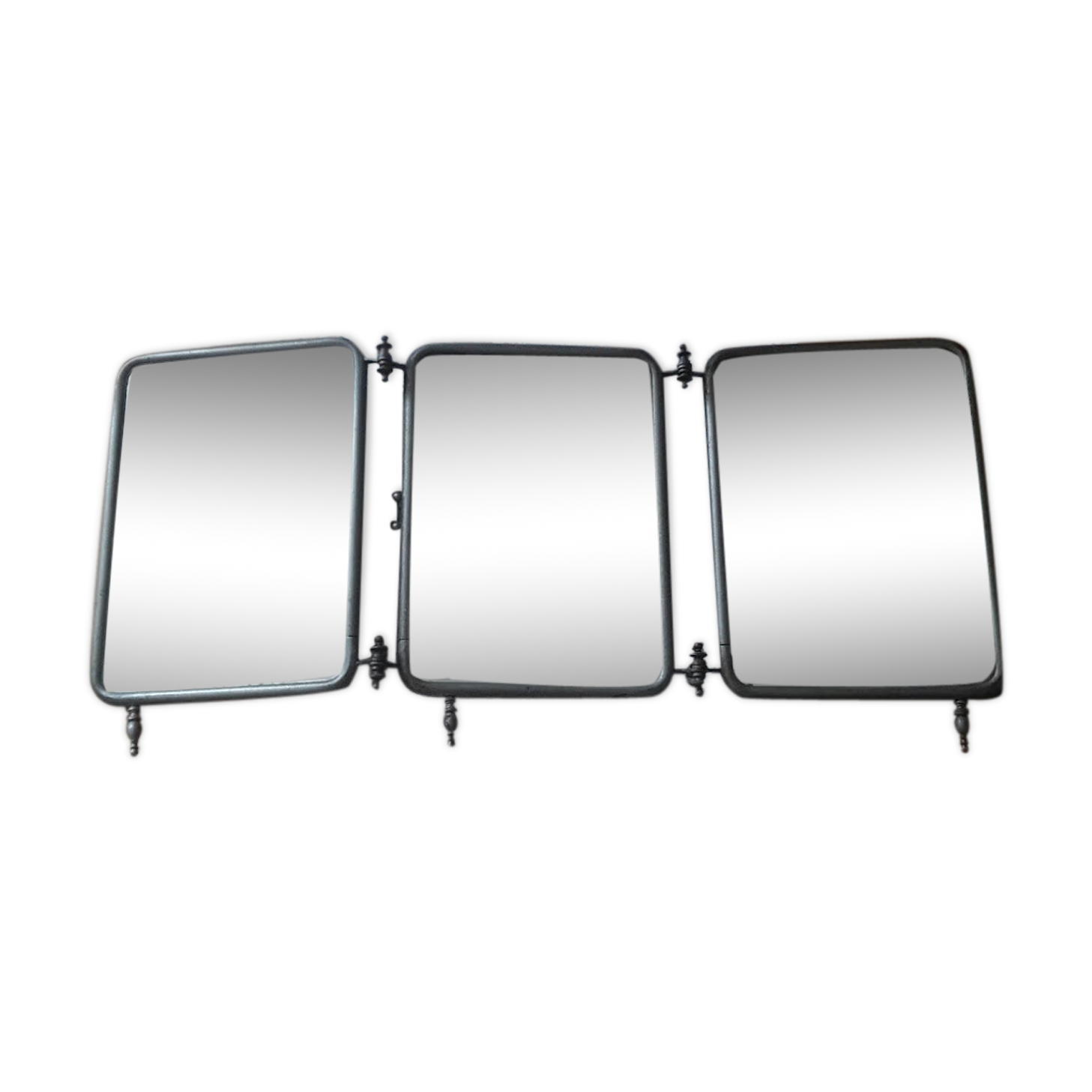 Vintage barber triptych mirror